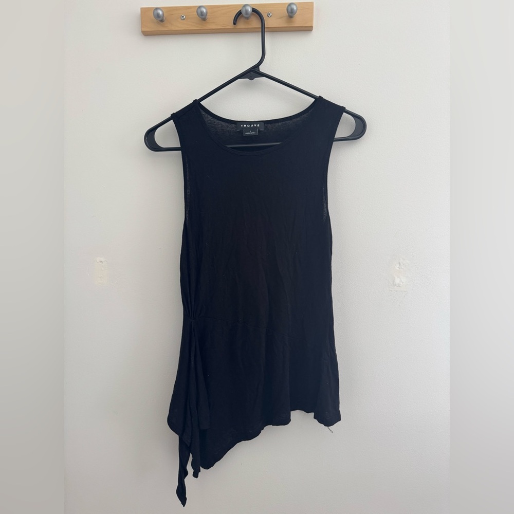 Trouvé Sleeveless Black Top with Small Detailing